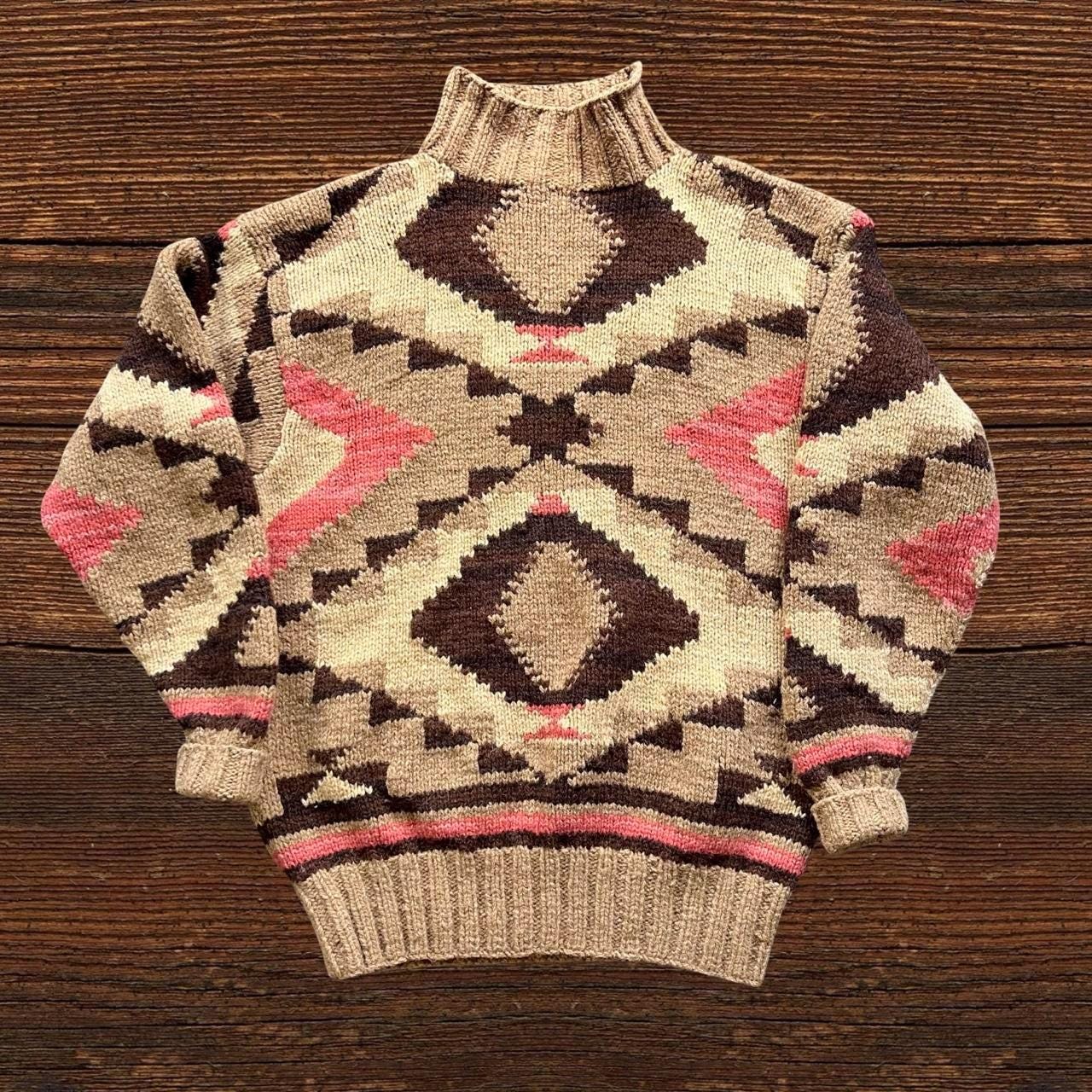 Vintage Polo Country Ralph Lauren Southwestern Aztec Knitted Wool