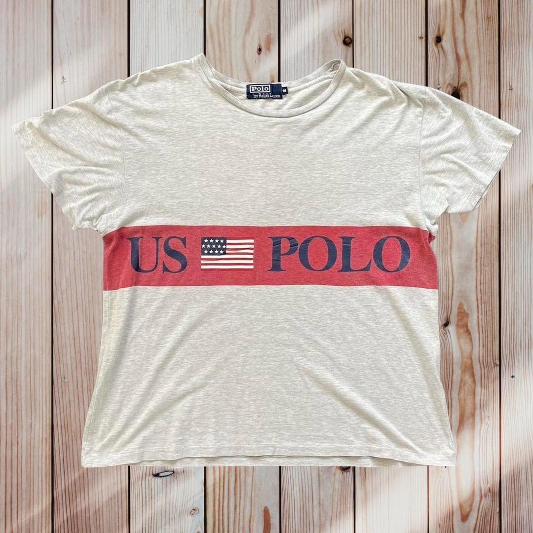 Vintage Polo Ralph Lauren US Flag Polo T Shirt 90s - Etsy