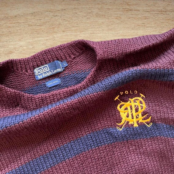 Vintage Polo Ralph Lauren Scribble Knit Sweater - Etsy Norway