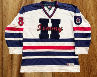 Jersey de hockey Tommy Hilfiger vintage raro a rayas