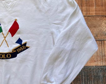 K*n様 Polo by Ralph Lauren Cross Flag USA Polo ralph lauren 1987 cross flags rugby Small – Vintage Sponsor