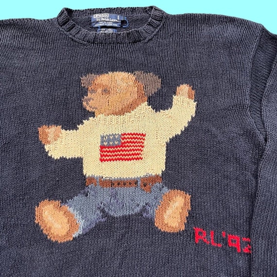 Vintage OG Polo Ralph Lauren Teddy Bear Knitted Sweat… - Gem