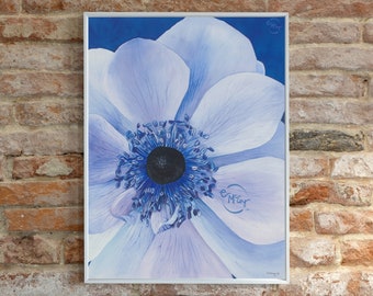 Anemone Flower Watercolor Print, 8x10, unmatted