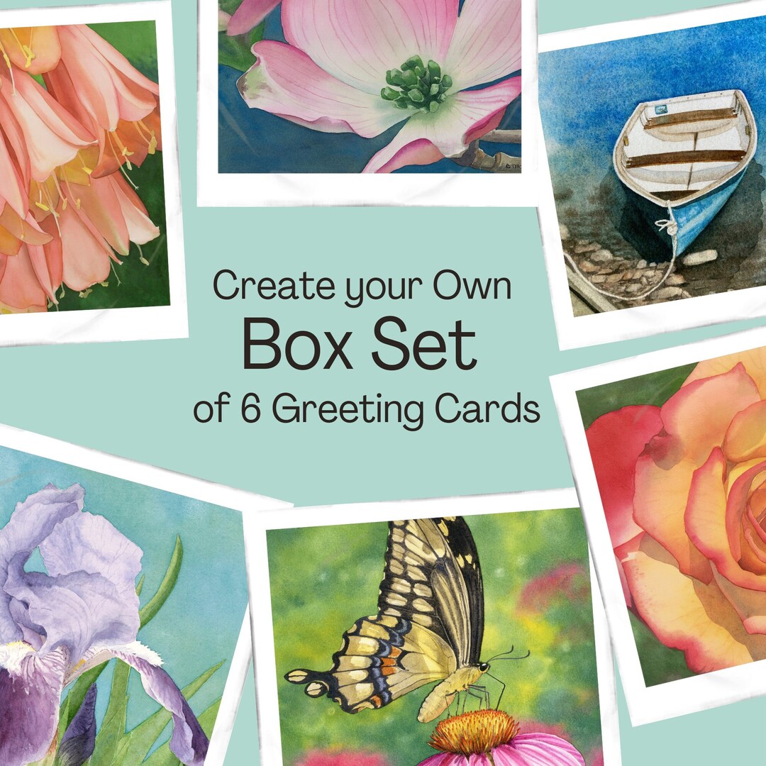 Custom Watercolor Print Card Set, Create Your Own Box Set, 6 Cards - Etsy