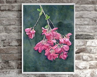 Sweet Pea Bush Watercolor Print, 8x10, unmatted