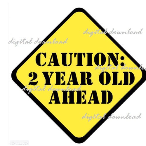 CAUTION: 2 Year Old Ahead Construction Theme Road Sign - Etsy