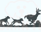 Hound Dogs Chasing Deer SVG, PDF, PNG, eps, Digital Download Cut File