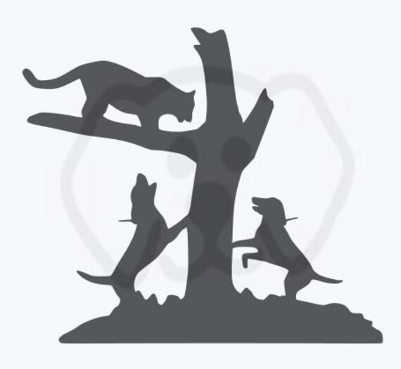 Download Mountain Lion Treed Hounds Hunting Svg Pdf Png Eps Digital Etsy