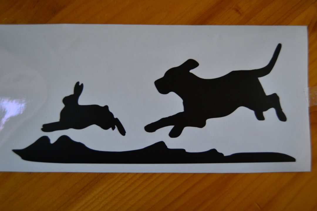 Rabbit Hunting Decal Beagle Chasing Rabbit - Etsy