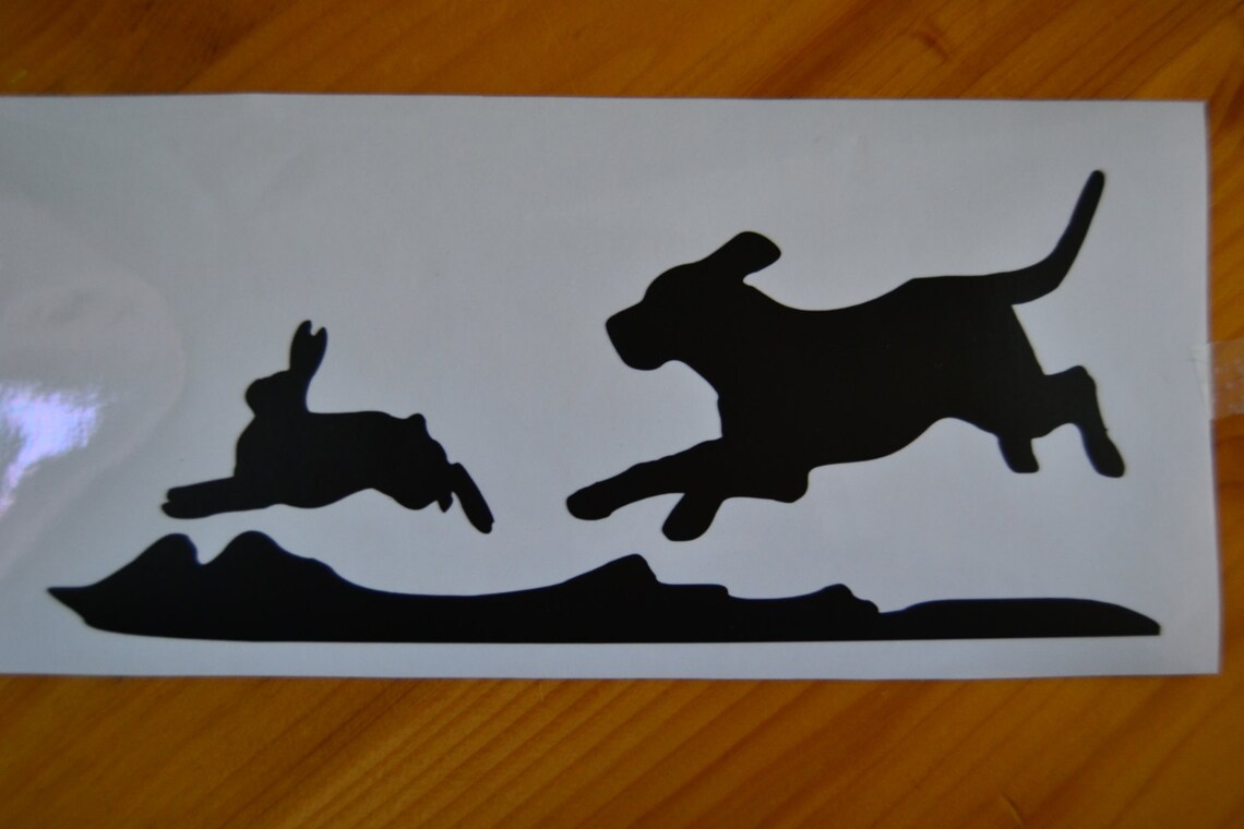 Rabbit Hunting Decal Beagle Chasing Rabbit Etsy