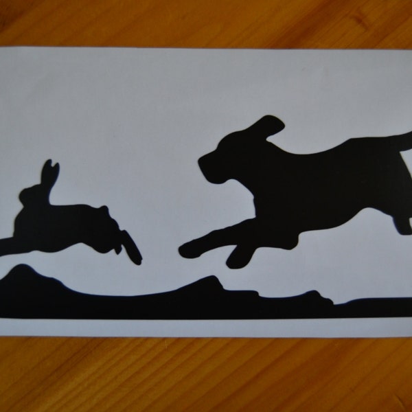 Rabbit Hunting Wall Decal - Etsy