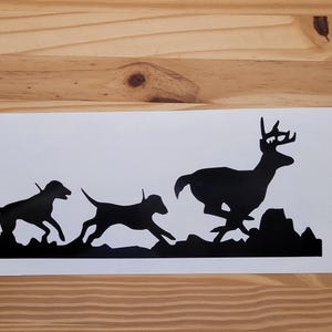 Outdoor Vinyl Dogs Chasing Deer Decal