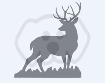 Buck Deer Standing SVG, PDF, PNG, eps, dxf Digital Download Cut File for decals, shirts and more