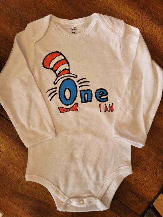 Cat in the Hat Seuss First One I Am Shirt or Any Birthday