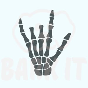 Skeleton Hand I Love You ASL SVG: Cricut Silhouette Cut File (Digital Download)
