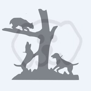 Bobcat Treed Hounds Hunting SVG, PDF, PNG, eps, Digital Download Cut File
