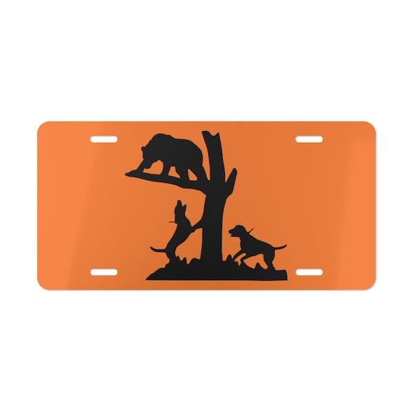 Treed Bear Orange License Plate