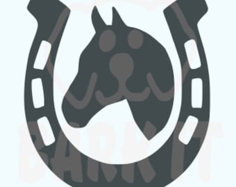 Horse Shoe Horse Head  SVG, PDF, PNG, eps, dxf Digital Download Cut File for Decals, shirts and more