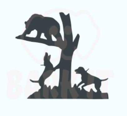Hounds Treed Bear Hunting SVG PDF PNG Eps Digital Download Cut