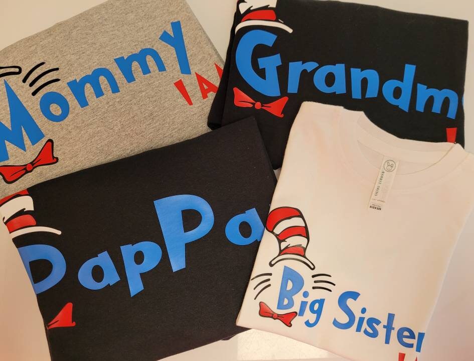 Cat in the Hat Dr uss Sister Cousin Brother Uncle Aunt I Am