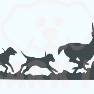 Hound Dogs Chasing Deer SVG, PDF, PNG, eps, Digital Download Cut File