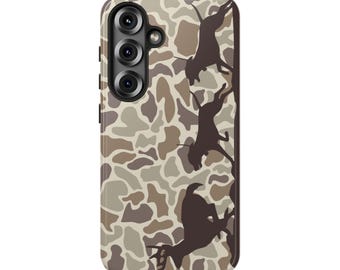 Hounds Chasing Deer Camo Tough Phone Case for Samsung Galaxy S25, Plus and Ultra