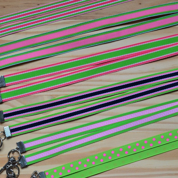 Pink and Green Collection Thin Face Mask Lanyard Adjustable Strap for Face Coverings