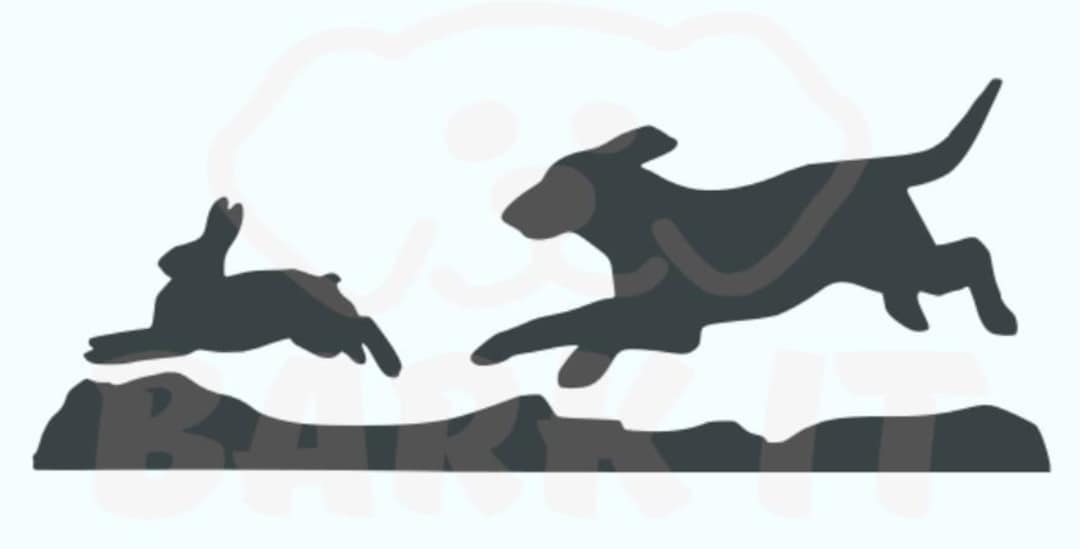 Hound Dog Chasing Rabbit SVG, PDF, PNG, Eps, Dxf Digital