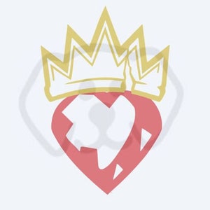 Descendants Evie Crown Heart SVG, PNG, DXF, Eps Cut Files for Signs Shirts