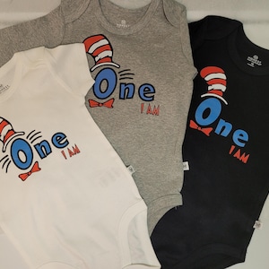 Cat in the Hat Dr. Seuss First One I Am Shirt or Any Birthday
