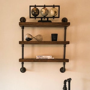 Black Pipe Shelving 5 Shelf Wall Mounted Parts Kit Etsy