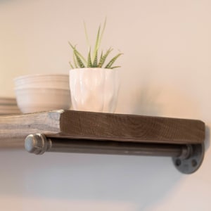 RUSTIC FLOATING SHELF, Wood and pipe shelf, Floating shelf, Kitchen Shelf, Bathroom shelf, Industrial shelf, Heavy-duty shelf