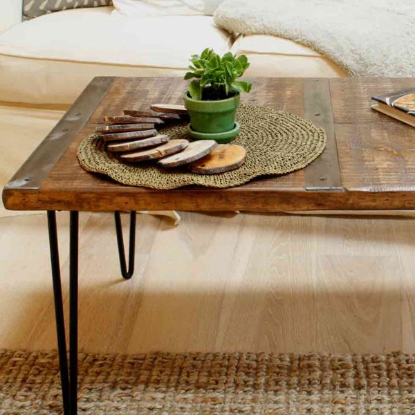 FREE SHIPPING!!!  Reclaimed Wood Coffee Table, Rustic Coffee Table, Mid-century Coffee Table, Unique Coffee Table, Modern Industrial Table