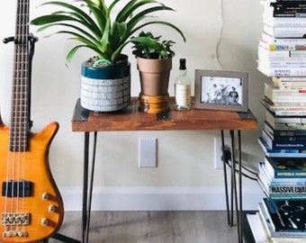Reclaimed Wood Entryway Bench, Rustic Industrial Style