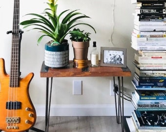 Industrial Entryway Bench, Reclaimed Wood, Hairpin Legs