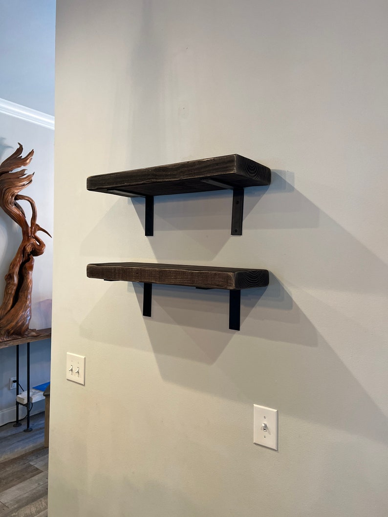 OLD BARN BEAM Shelves, Over 2 Thick, Oversized Heavy duty shelving, Farmhouse shelves, Floating Shelves, Extra thick solid wood shelves image 7