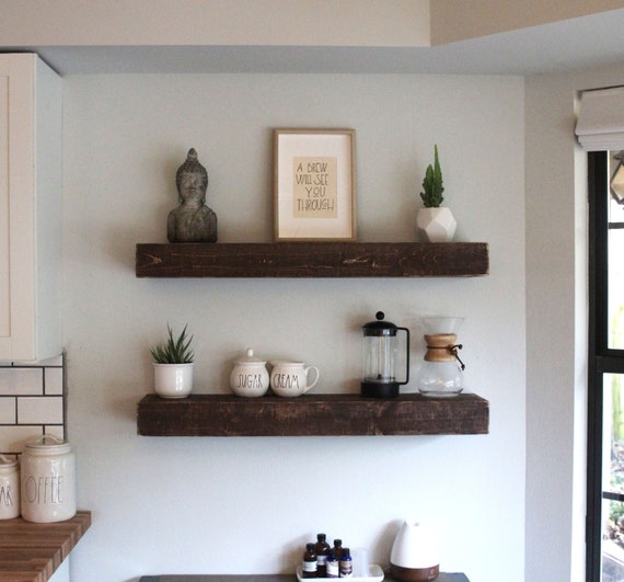 Easy Mount Wood Floating Shelves Reclaimed Shelf 50