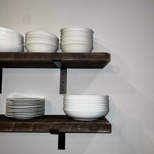 HEAVY DUTY FLOATING shelf, Free Shipping, Kitchen Shelf, Bathroom shelf, Industrial Rustic Shelving, Wood Metal Shelf, Z Bracket