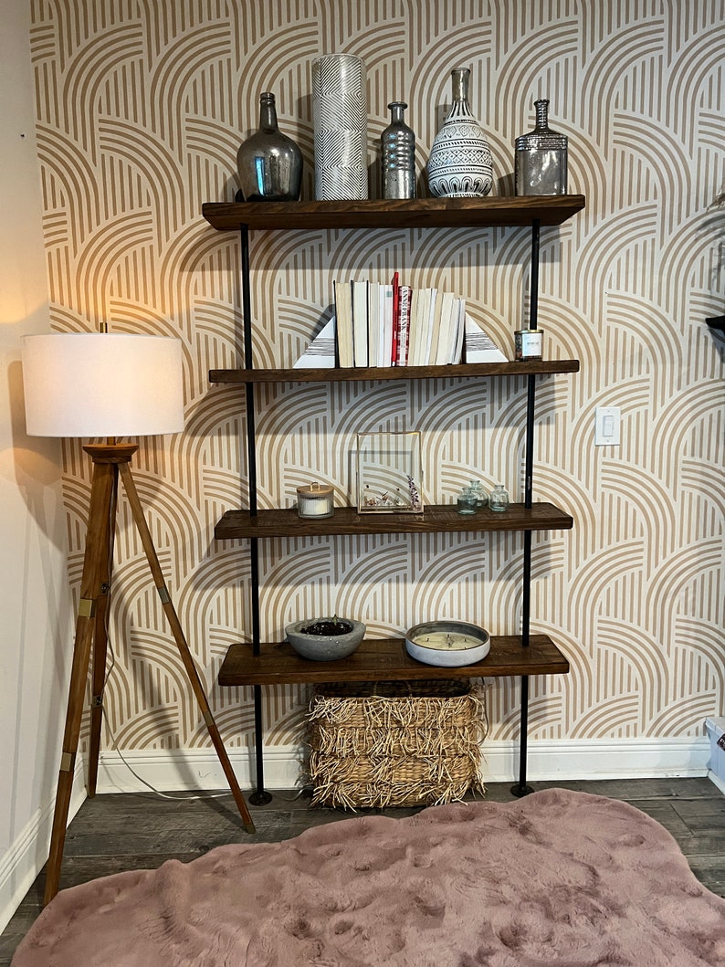 Reclaimed Wood Shelving Unit, Rustic Industrial Pipe Shelves - Etsy