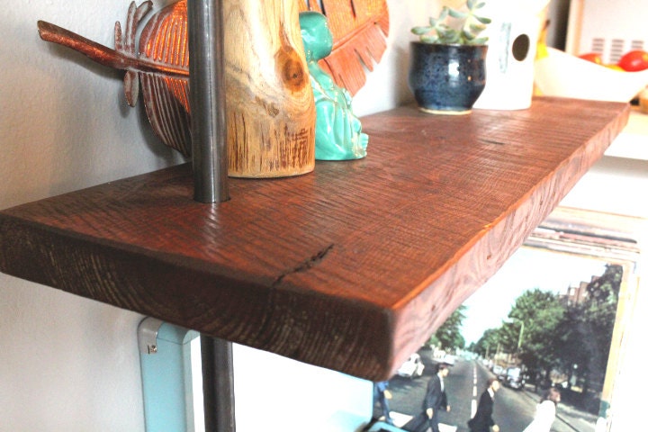 Reclaimed Wood Shelving Unit, Rustic Industrial Pipe Shelves - Etsy