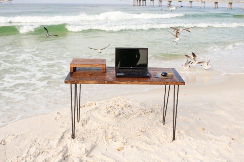 Desk Table Wood Computer Handmade Image 0