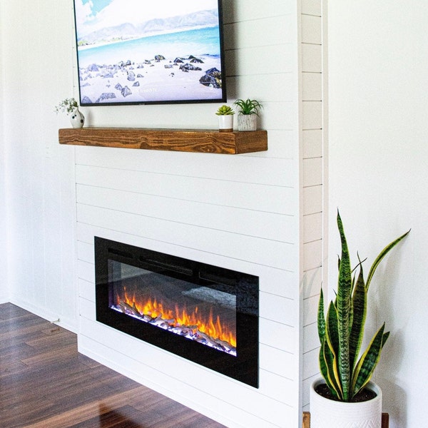 FIREPLACE MANTEL FLOATING Shelf, Easy Mount Floating Shelf, Reclaimed Wood Mantel, Wooden Mantel, Farmhouse Mantel, Mantel, Shelf, wood