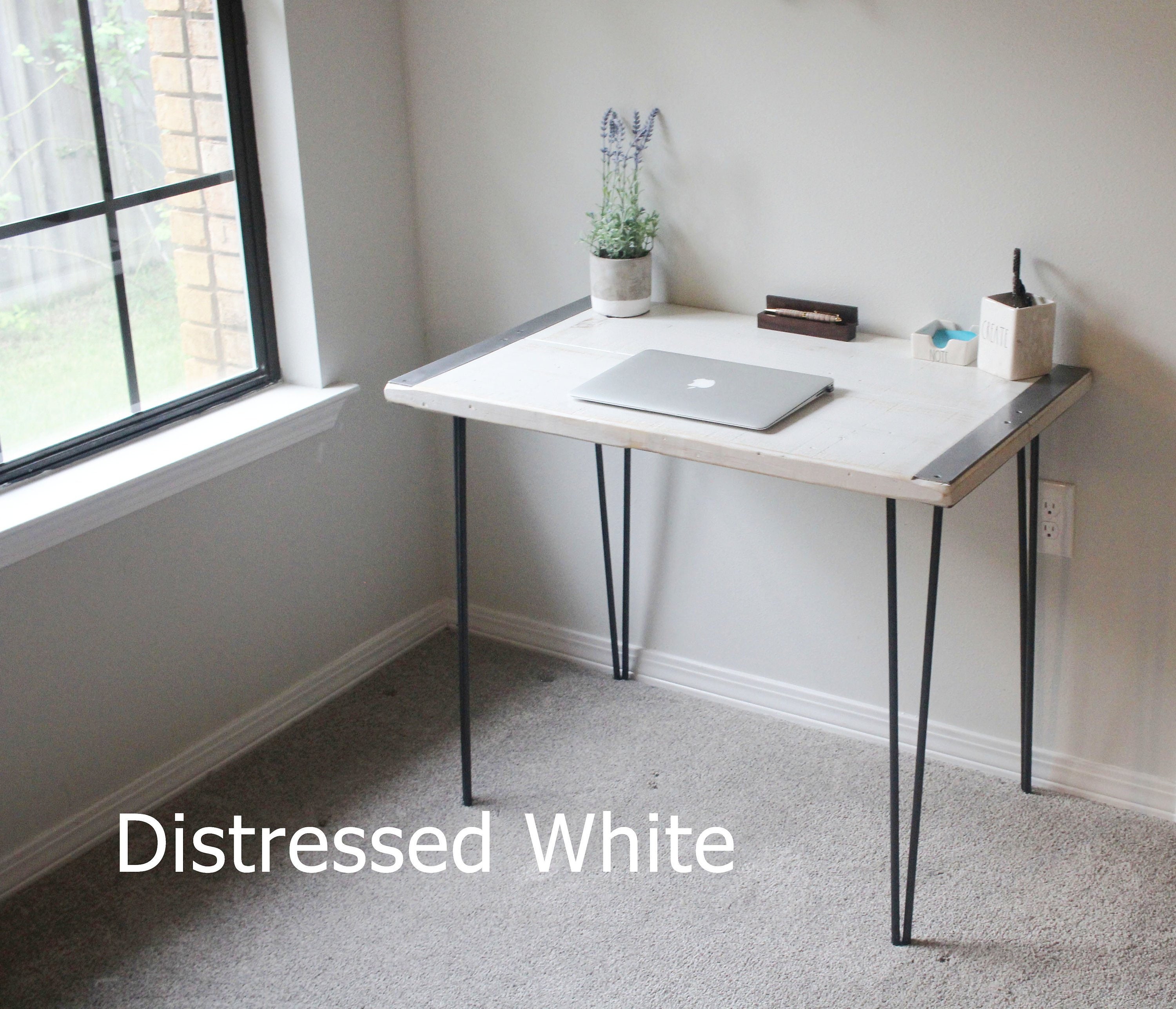 White Desk Table Wood Computer Writing 50