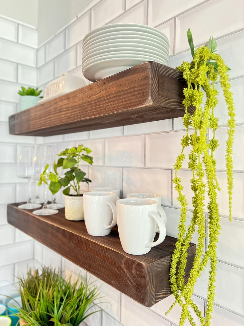 Fast Easy Mount Floating Shelf Reclaimed Wood Shelves Etsy