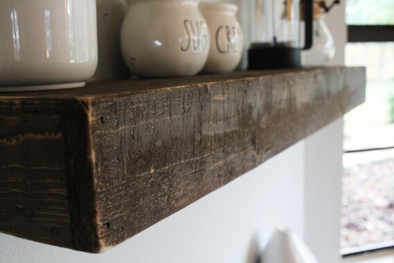 Easy Mount Wood Floating Shelves Reclaimed Shelf Image 0