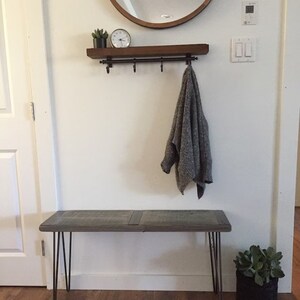 FREE SHIPPING Reclaimed wood bench, Entryway bench, Rustic bench, Barn wood bench, Laundry room bench, Mudroom bench, Bedroom bench image 9