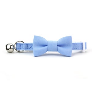 Baby Blue Cat Bow Tie Collar - Wedding Cat Bowtie - with Breakaway Buckle and Bell