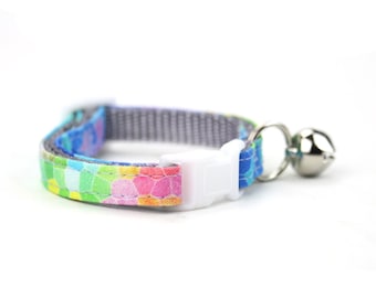 Rainbow Cat Collar - Modern Abstract Watercolor - Pride - with Breakaway Buckle and Bell