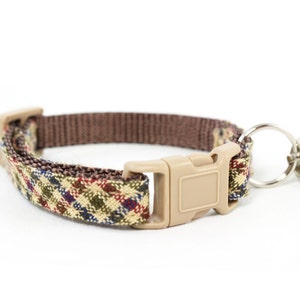 Print Personalized All Seasons Plaid Vintage PU Leather Dog Collar with  Metal Buckle Lovely Pet Cat - AliExpress