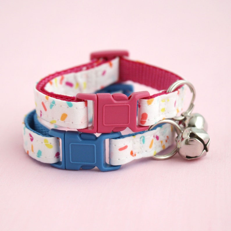 Sprinkles Birthday Cat Bow Tie Collar with Breakaway Buckle and Bell image 6